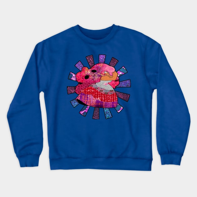 Pink & Purple Rose Quartz groovy collage Crewneck Sweatshirt by artbyomega